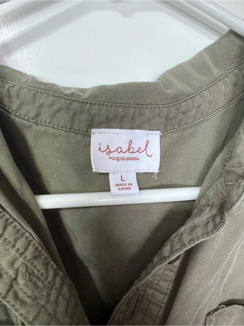 Isabel Maternity by Ingrid & Isabel Olive Green Button-Down Maxi Shirt Dress
